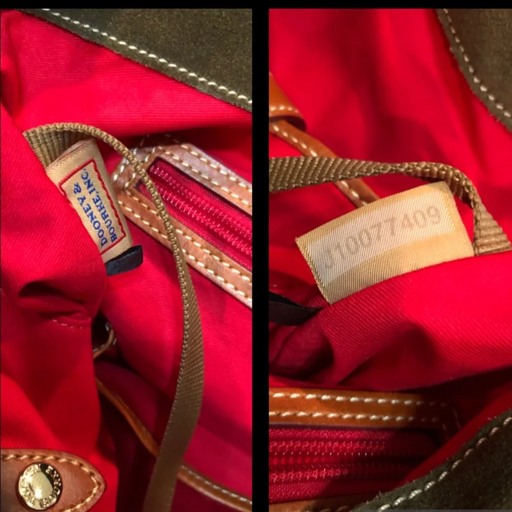 Dooney & Bourke Olive and Tan Hobo Bag Set - Picture 12 of 16